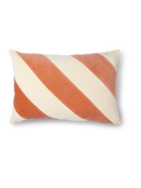 HKliving striped cushion velvet peach/cream (40x60)
