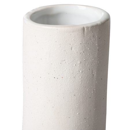 HKliving Ceramic twisted vase matt white