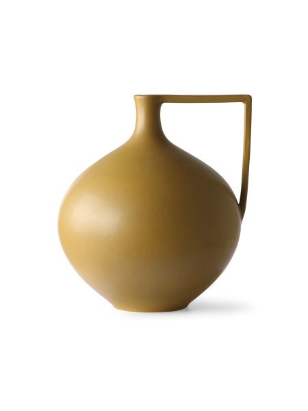 HKliving ceramic jar / vaas L mustard