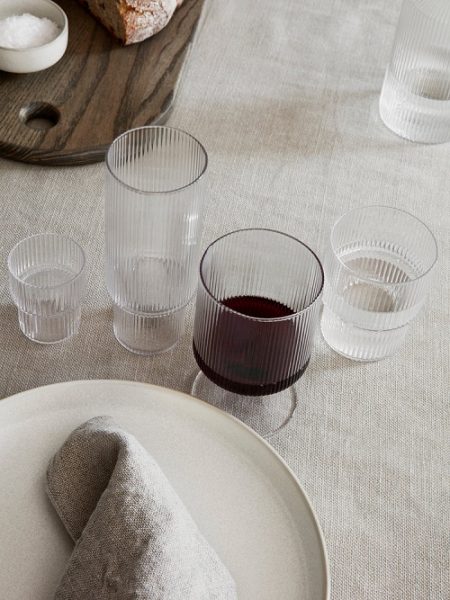 Ferm Living Ripple Small Glasses - Set of 4 - Clear