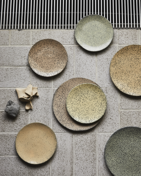 HKliving gradient ceramics dinner plate taupe (per stuk)